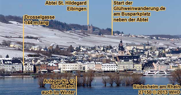 Rdesheim am Rhein im Winter.